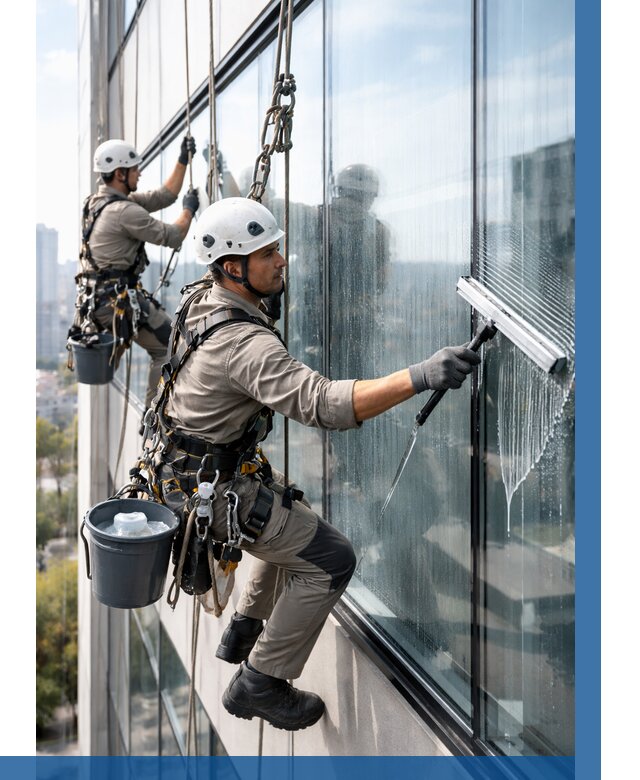 Мойка окон альпинистами в Устях-Джегуте от 4555 р. | ВЫСОТНИК-Стд