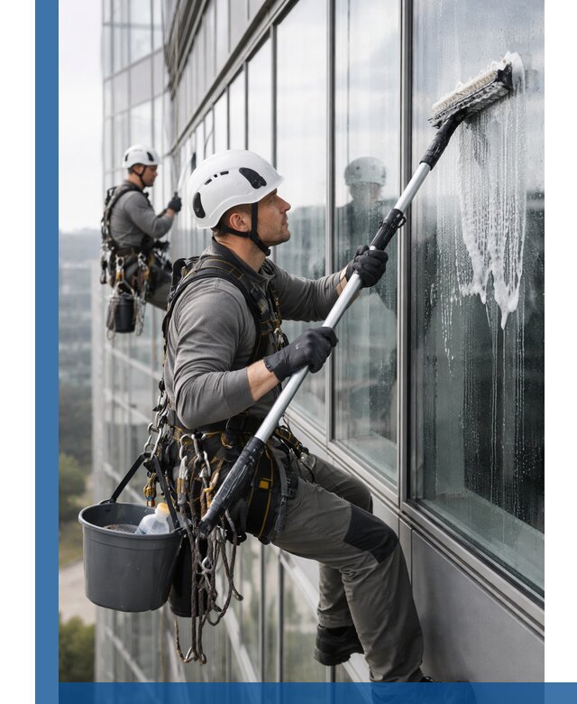 Высотная мойка сплошного остекления с выездом в Устях-Джегуте