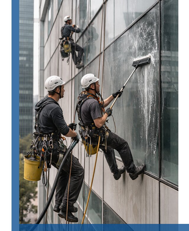 Профессиональная высотная мойка фасадов зданий в Устях-Джегуте