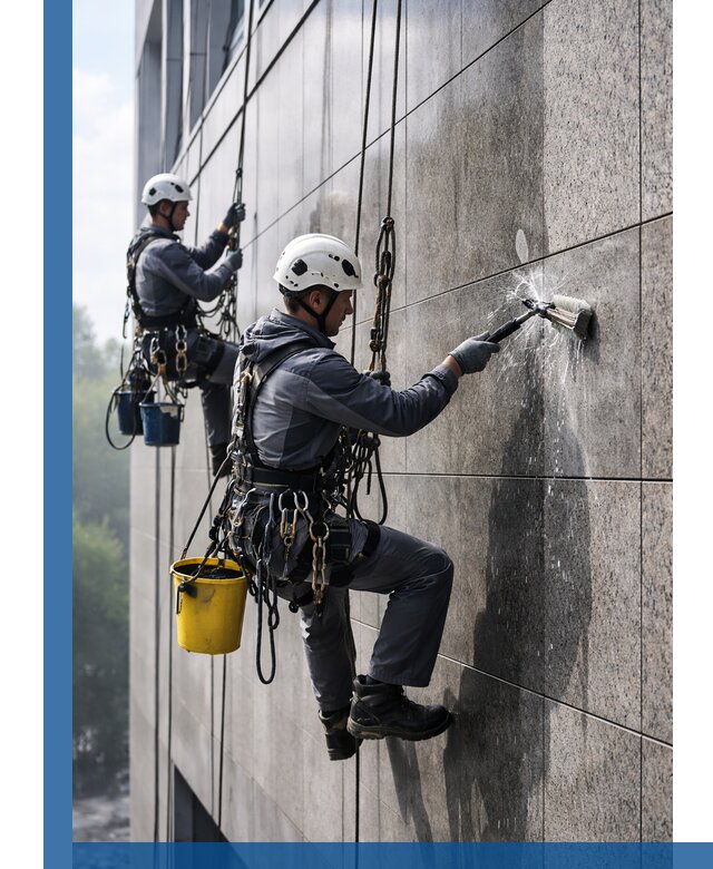 Профессиональная мойка фасада из керамогранита в Устях-Джегуте