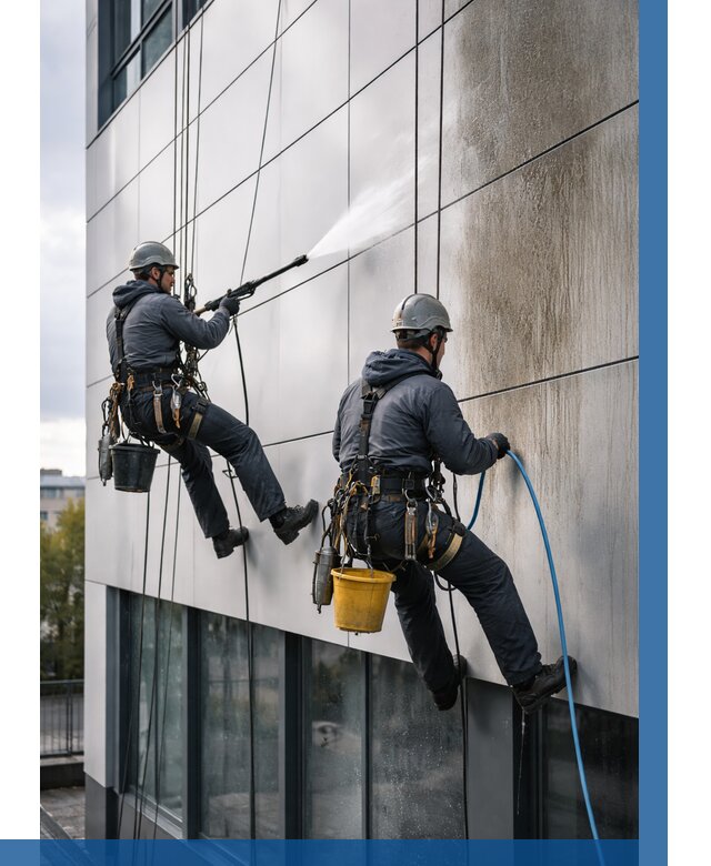 Мойка фасада из композита в Устях-Джегуте по цене от 304 р. | ВЫСОТНИК-Стд