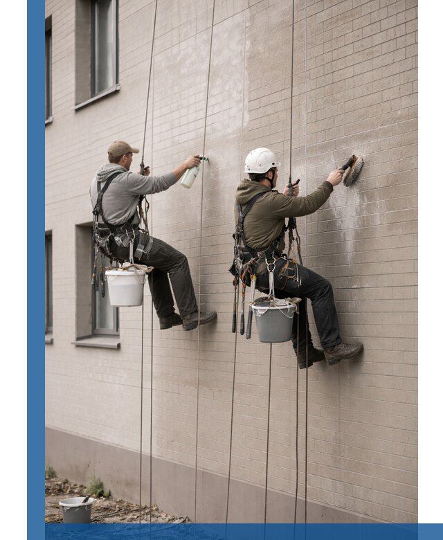 Удаление высолов с фасада зданий в Устях-Джегуте без повреждений и следов