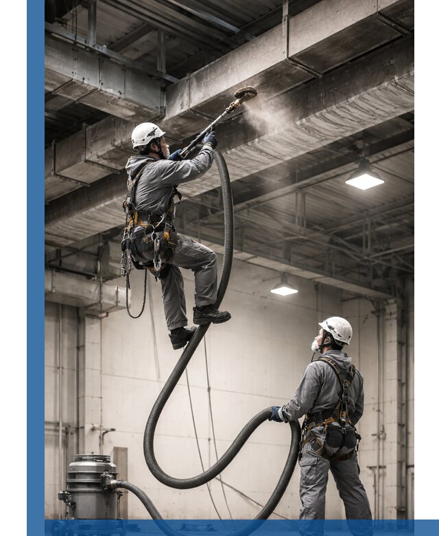 Обеспыливание потолочных конструкций в Устях-Джегуте промышленным альпинизмом