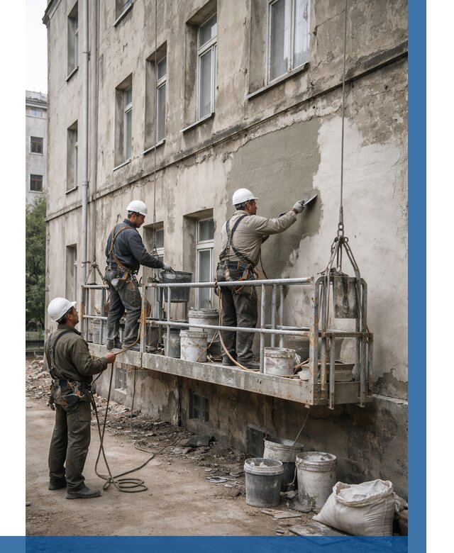 Капитальный ремонт фасада в Устях-Джегуте от 4252 р. | ВЫСОТНИК-Стд