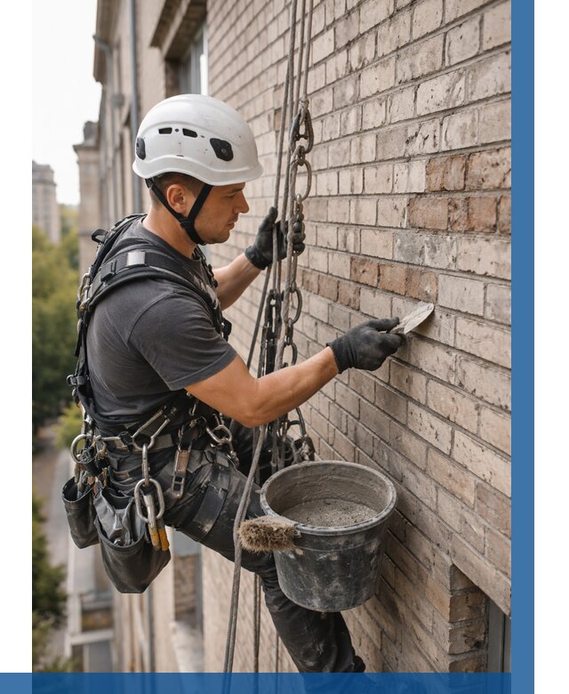 Ремонт кирпичной кладки фасада в Устях-Джегуте от 1822 р. | ВЫСОТНИК-Стд