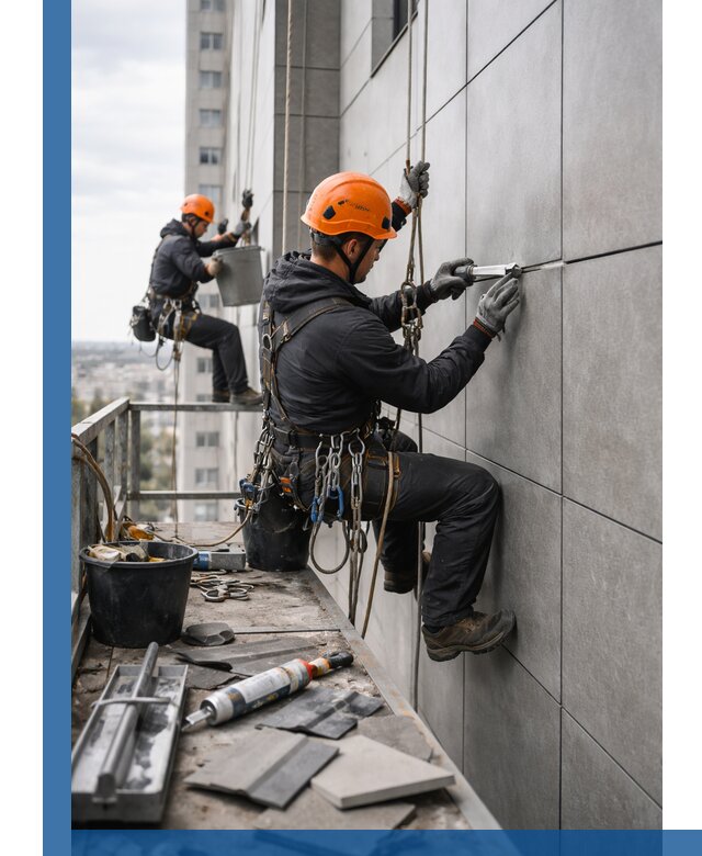 Профессиональный ремонт фасада из керамогранита в Устях-Джегуте