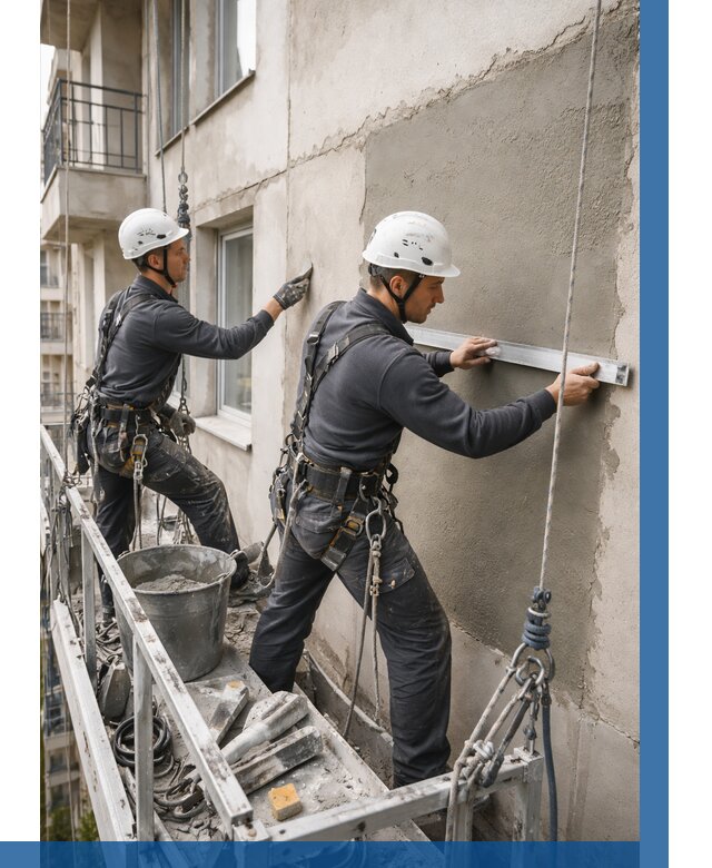 Штукатурка фасада на высоте в Устях-Джегуте от 911 р. | ВЫСОТНИК-Стд