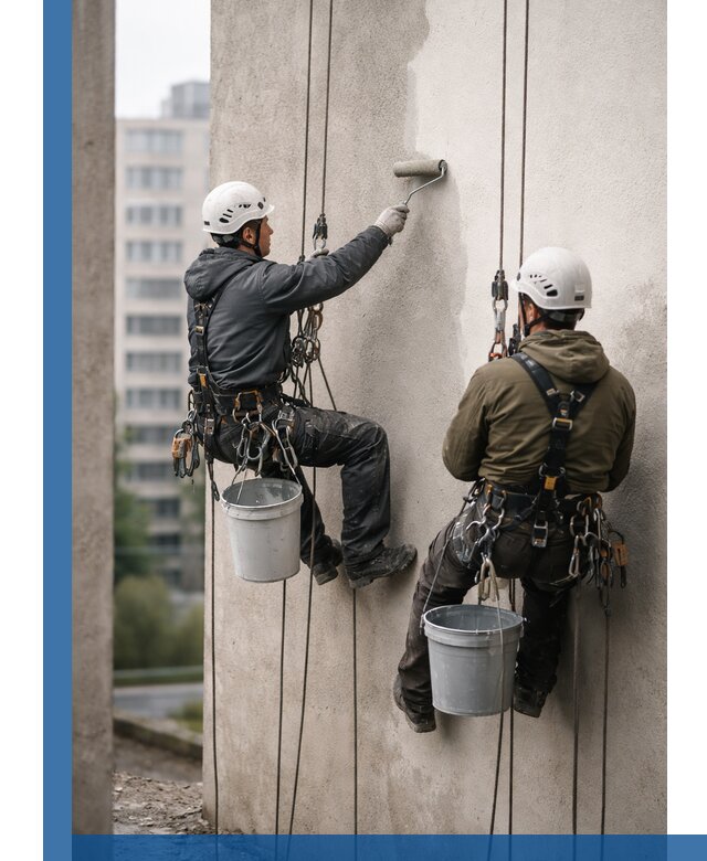 Покраска фасадов высотными альпинистами в Устях-Джегуте с гарантией