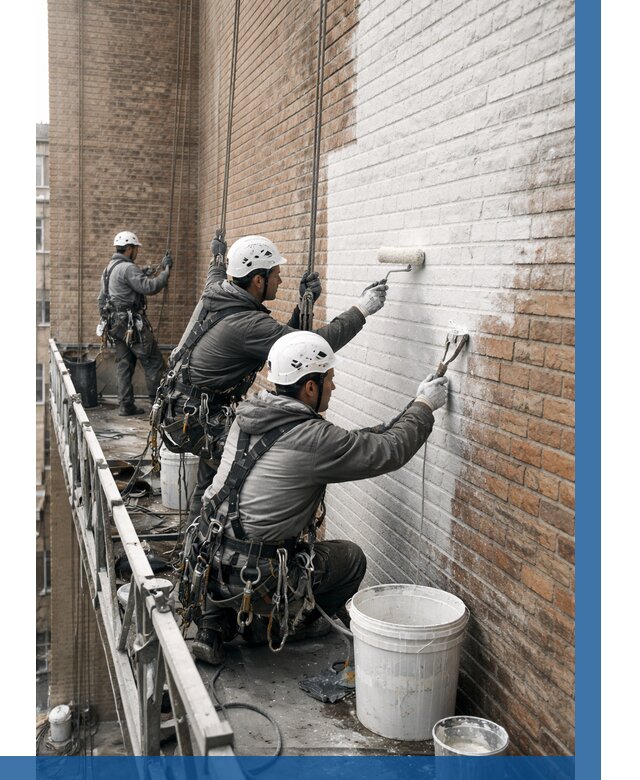 Покраска кирпичного фасада в Устях-Джегуте от 354 р. | ВЫСОТНИК-Стд