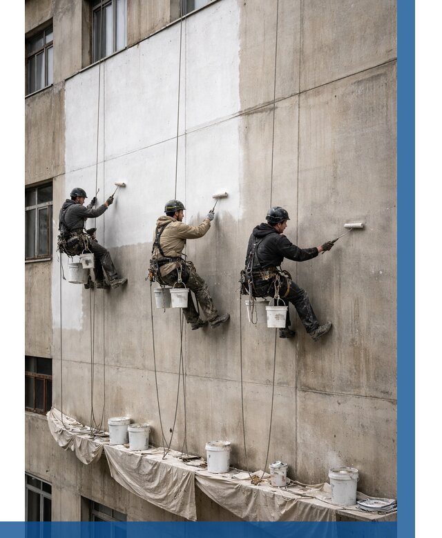 Покраска бетонного фасада в Устях-Джегуте от 354 р за м2 | ВЫСОТНИК-Стд