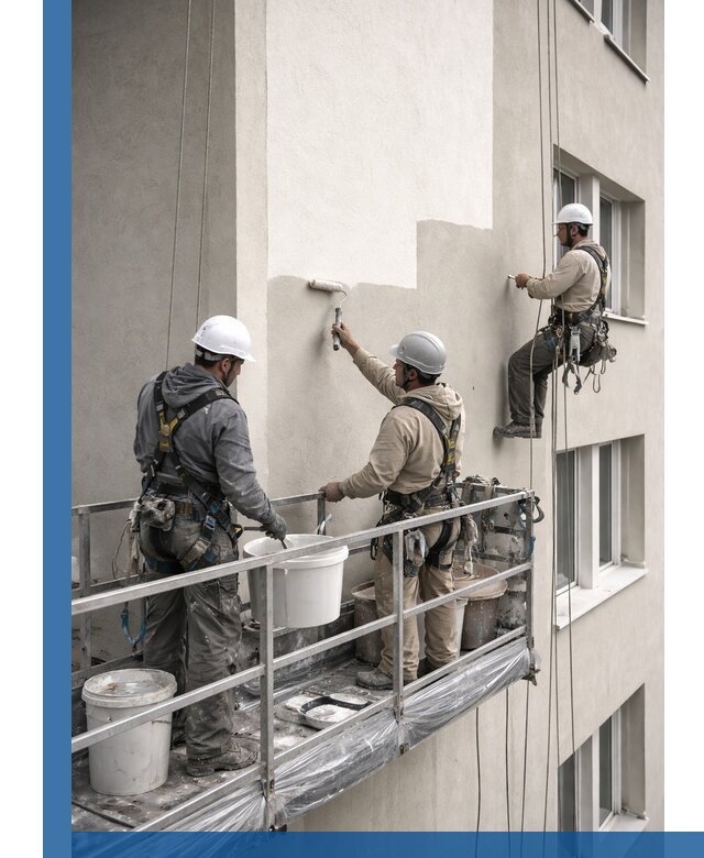 Покраска оштукатуренного фасада в Устях-Джегуте под ключ с гарантией