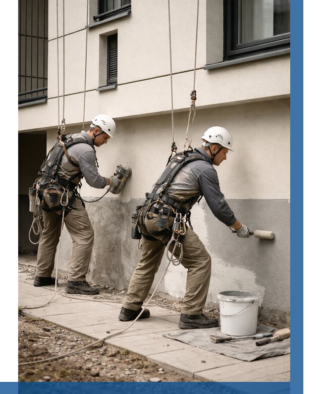 Окраска цоколя здания в Устях-Джегуте от 456 р. под ключ | ВЫСОТНИК-Стд