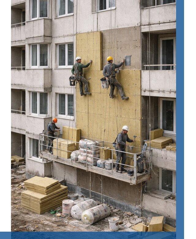 Утепление фасада минватой в Устях-Джегуте от 1518 р. | ВЫСОТНИК-Стд