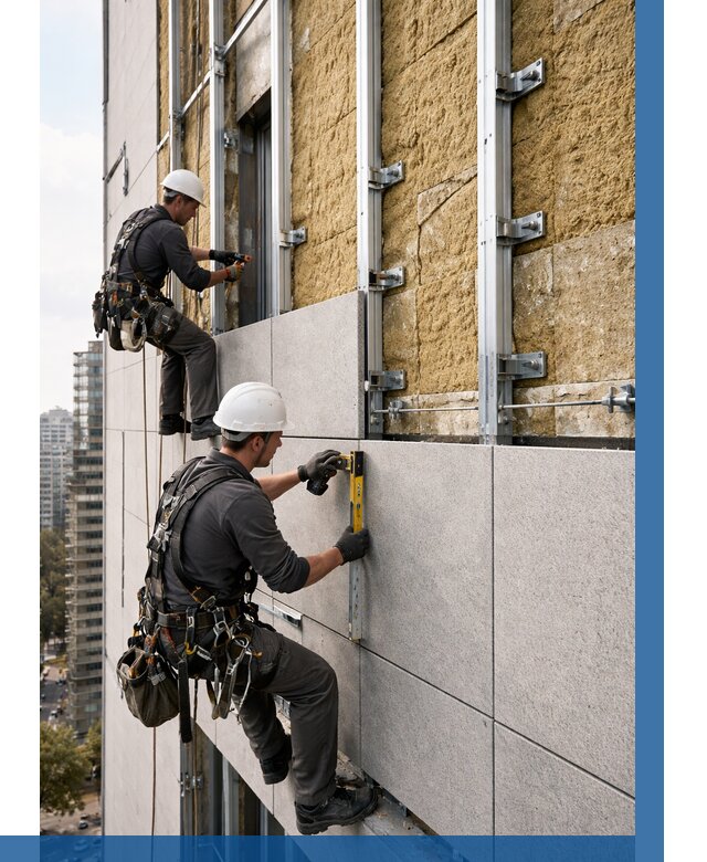 Монтаж вентилируемого фасада в Устях-Джегуте от 3543 р. | ВЫСОТНИК-Стд