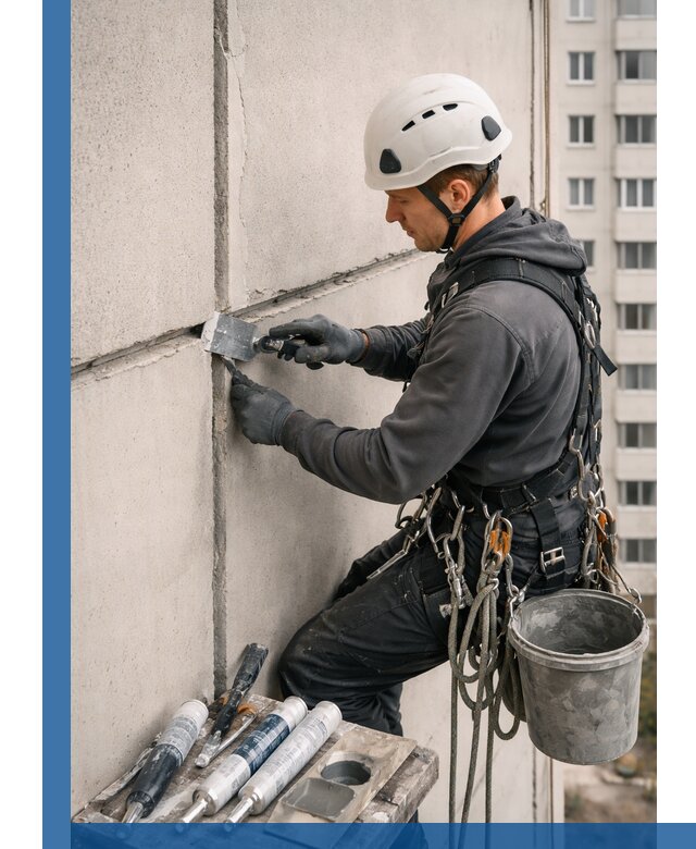 Ремонт межпанельных швов в Устях-Джегуте герметизация и восстановление