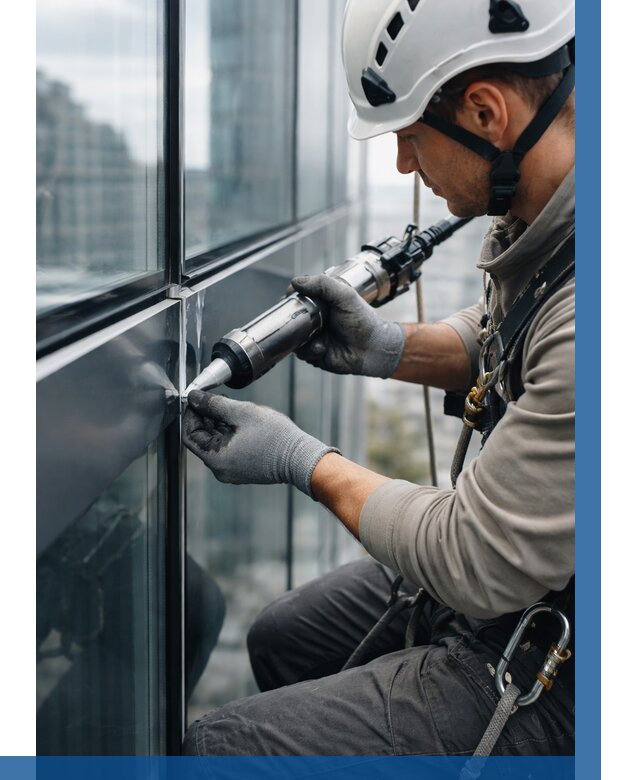 Герметизация стыков витража в Устях-Джегуте от 1215 р. | ВЫСОТНИК-Стд