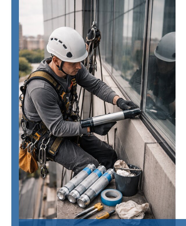 Герметизация стыков витража в Устях-Джегуте для герметичных фасадов