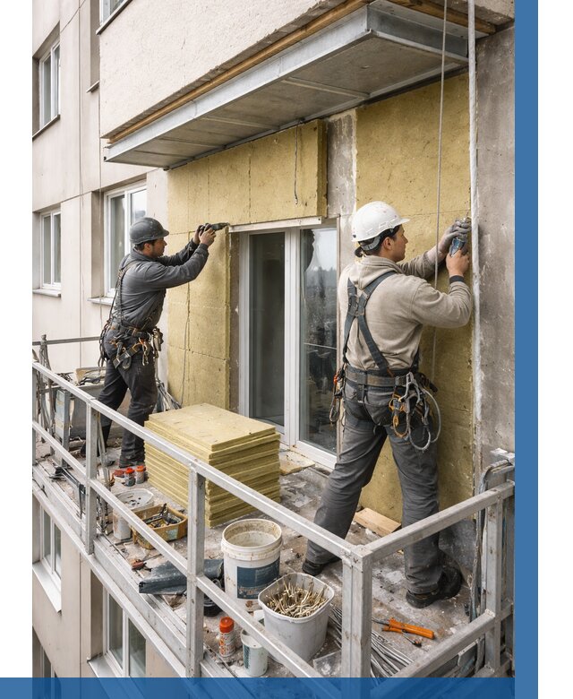 Утепление балкона снаружи в Устях-Джегуте от 1620 р. под ключ ВЫСОТНИК-Стд