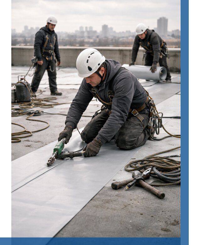 Ремонт мембранной кровли в Устях-Джегуте от 1822 р./м2 | ВЫСОТНИК-Стд