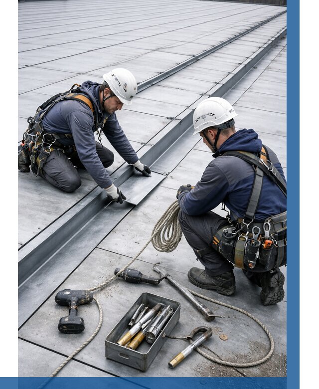 Ремонт фальцевой кровли в Устях-Джегуте от 709 р. | ВЫСОТНИК-Стд