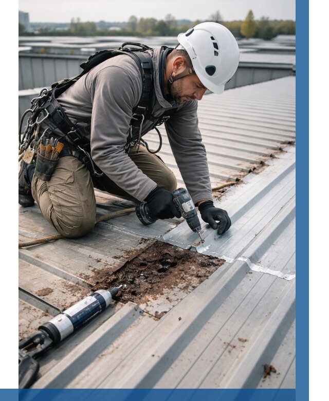 Ремонт профнастила на кровле в Устях-Джегуте от 709 р. | ВЫСОТНИК-Стд