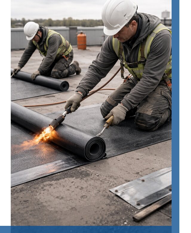 Монтаж наплавляемой кровли в Устях-Джегуте от 860 р. — ВЫСОТНИК-Стд