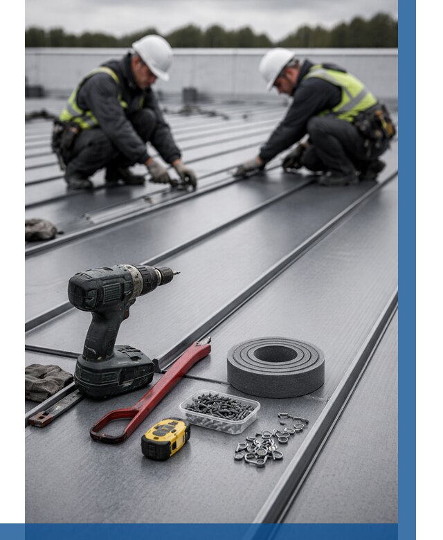 Монтаж фальцевой кровли в Устях-Джегуте от 1822 р. | ВЫСОТНИК-Стд