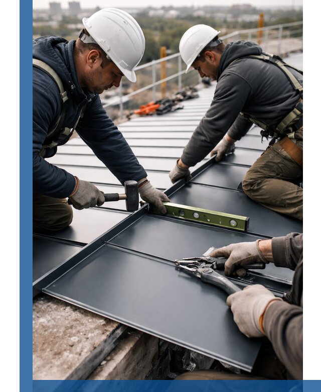 Монтаж фальцевой кровли в Устях-Джегуте для промышленных зданий