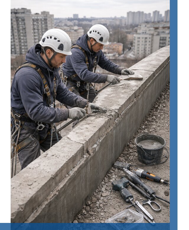 Ремонт парапета на кровле в Устях-Джегуте от 1518 р. | ВЫСОТНИК-Стд