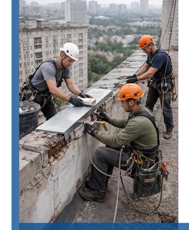 Ремонт парапета на кровле в Устях-Джегуте, высотные работы с гарантией