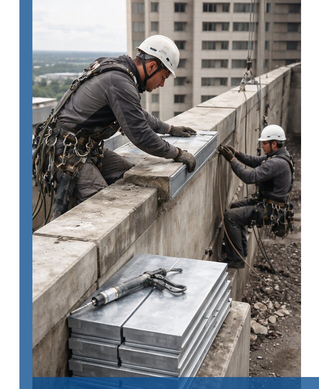 Замена парапетных крышек и установка новых в Устях-Джегуте