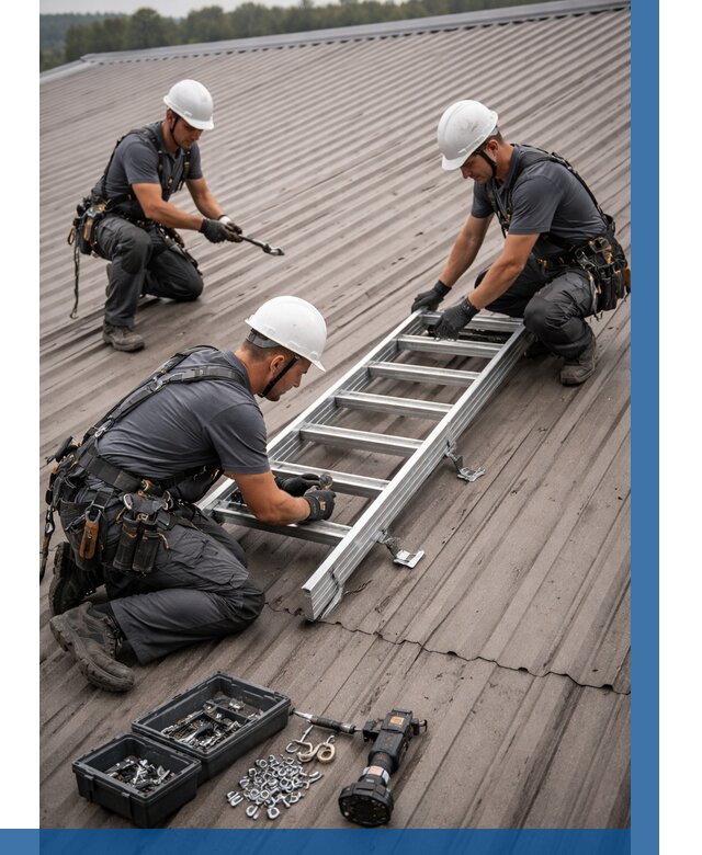 Монтаж кровельной лестницы в Устях-Джегуте от 4555 р. | ВЫСОТНИК-Стд