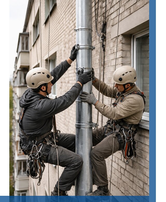 Замена водосточных труб в Устях-Джегуте от 6580 р. | ВЫСОТНИК-Стд