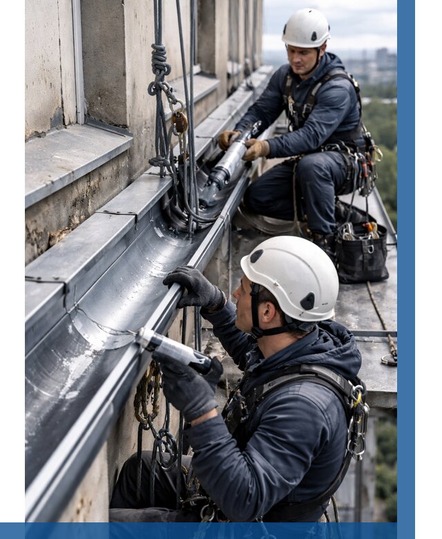 Ремонт водосточных желобов в Устях-Джегуте от 6580 р. | ВЫСОТНИК-Стд