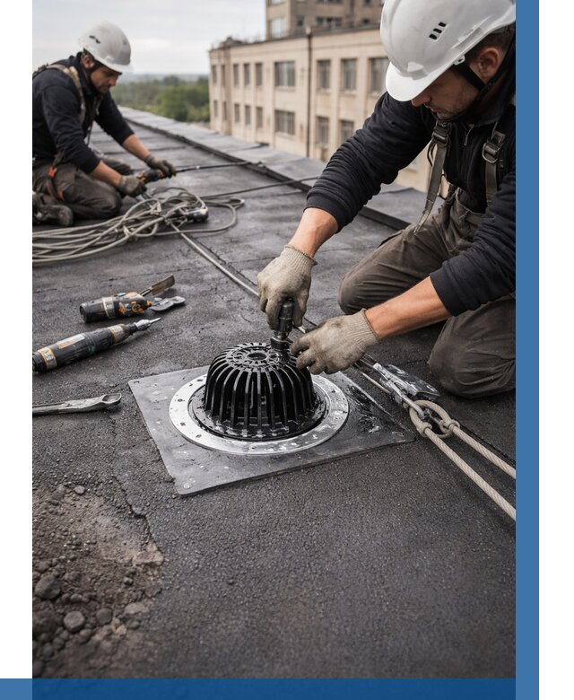 Установка водосточных воронок в Устях-Джегуте цена от 3543 р. | ВЫСОТНИК-Стд