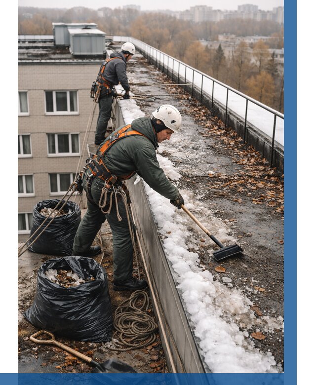 Очистка кровли по периметру в Устях-Джегуте от 557 р. | ВЫСОТНИК-Стд