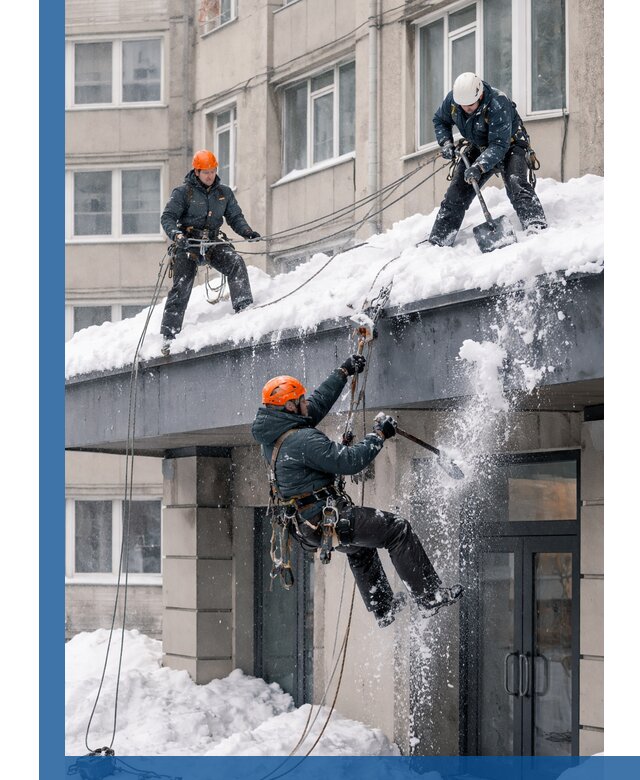 Безопасная очистка навесов от снега в Устях-Джегуте круглогодично