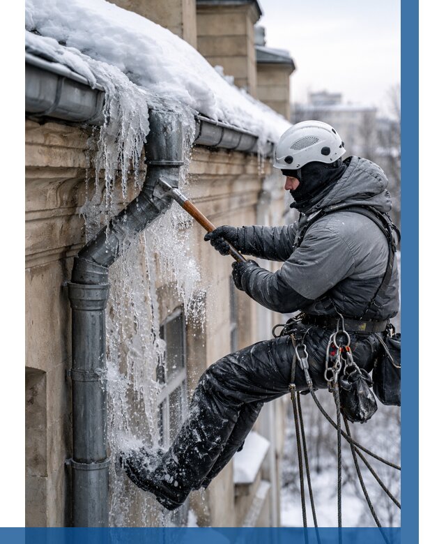 Очистка водостоков от льда в Устях-Джегуте от 3543 р. | ВЫСОТНИК-Стд