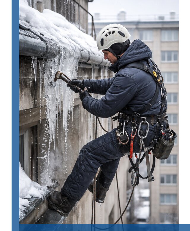 Удаление наледи и чистка водостоков в Устях-Джегуте оперативно и безопасно