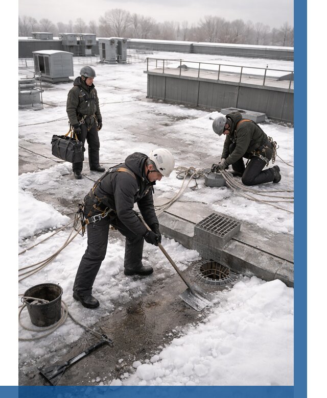 Абонентское обслуживание кровли зимой в Устях-Джегуте от 8098 р. | ВЫСОТНИК-Стд