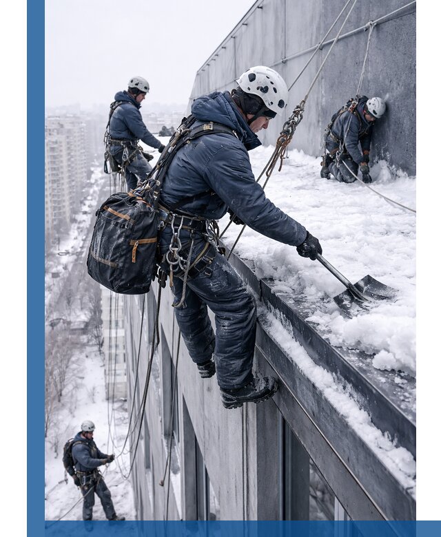 Абонентское обслуживание кровли зимой в Устях-Джегуте регулярный уход