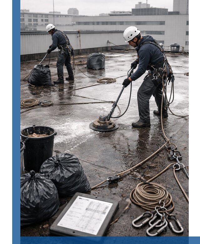 Плановая очистка кровли по графику в Устях-Джегуте для безопасности