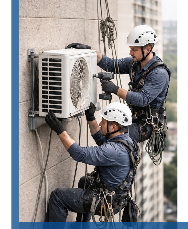 Монтаж внешнего блока кондиционера в Устях-Джегуте установка и крепление