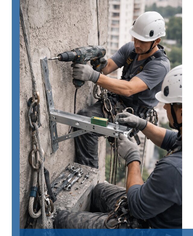 Установка кронштейнов кондиционера и крепежа в Устях-Джегуте
