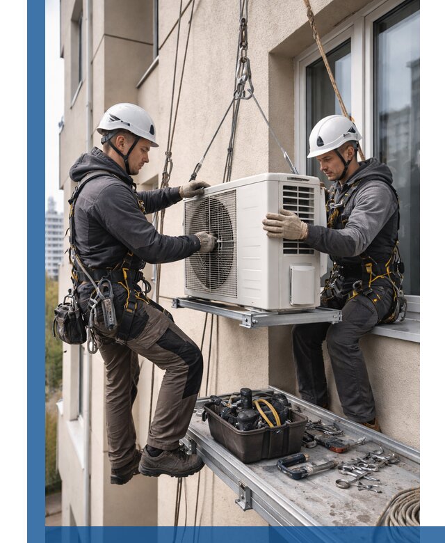 Перенос внешнего блока кондиционера в Устях-Джегуте с монтажом и крепежом