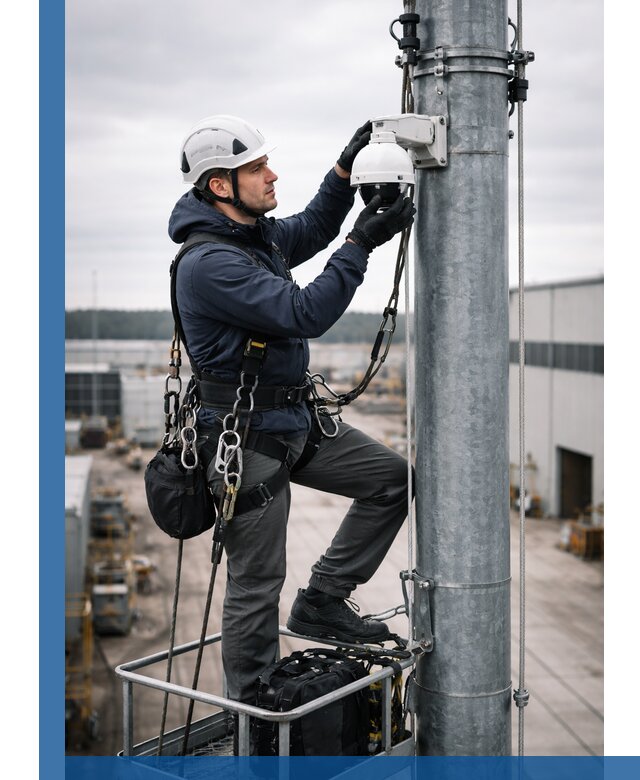 Профессиональная установка видеокамер на мачте в Устях-Джегуте