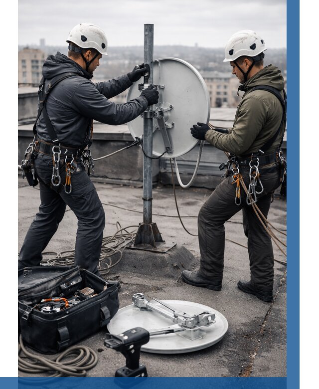 Демонтаж антенн на крыше в Устях-Джегуте от 4555 р. | ВЫСОТНИК-Стд