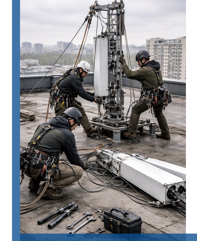 Демонтаж антенн на крыше зданий в Устях-Джегуте с гарантией