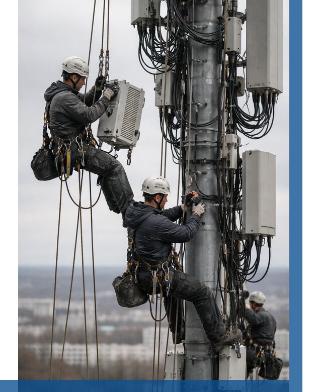 Монтаж оборудования связи на мачте в Устях-Джегуте от 7592 р. | ВЫСОТНИК-Стд