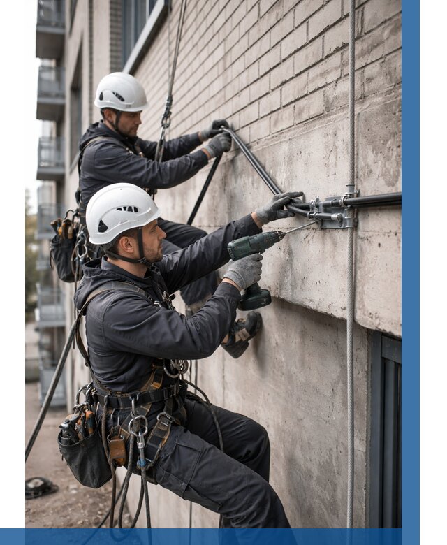 Крепление кабеля на фасаде в Устях-Джегуте от 354 р. | ВЫСОТНИК-Стд